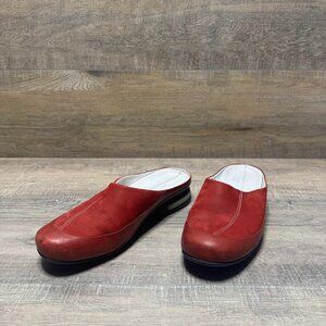 Cole Haan G Series Red Leather/Suede Mules Women's Size 7.5